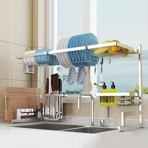 쥴리 스테인리스 부착식 식기건조대 고급형 100cm 특대형 실버-착불