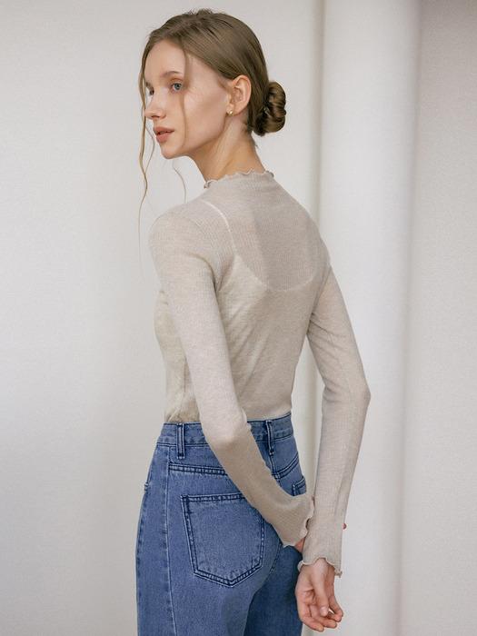 울 텐셀 프릴 티셔츠_2color