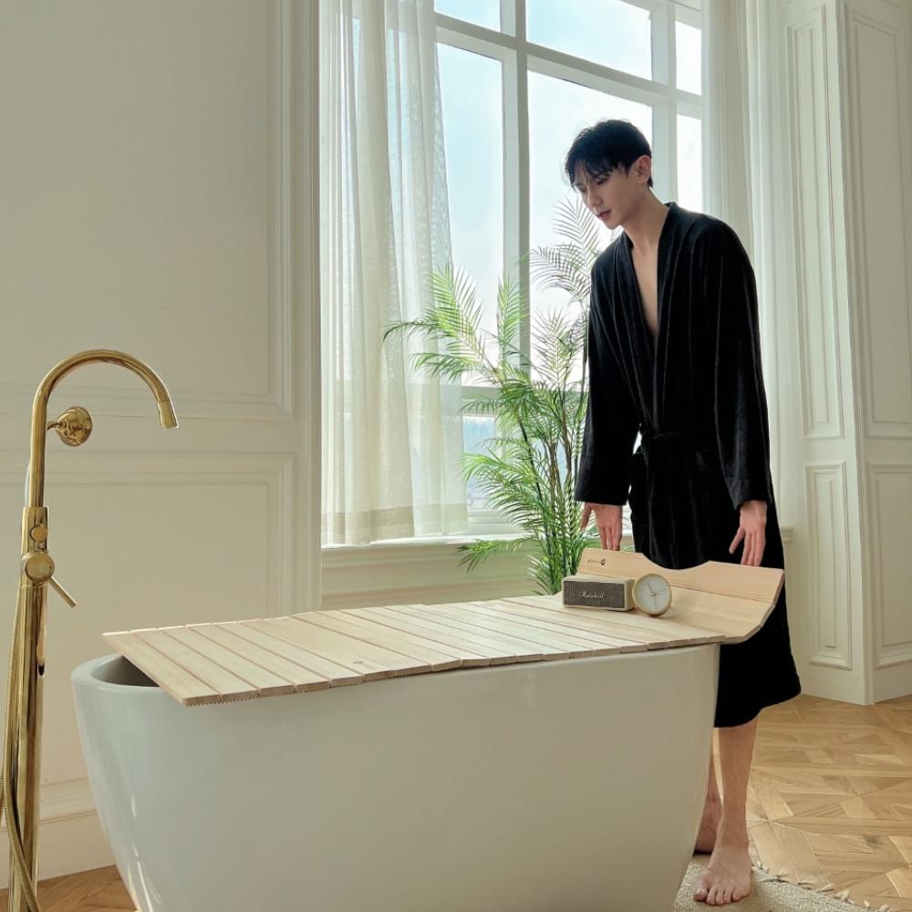 DDUNGK  편백나무 히노끼 욕조덮개 반신욕 거치대 트레이