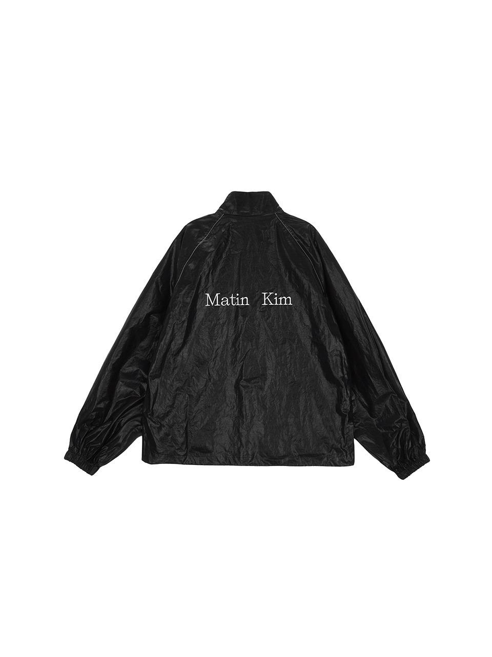 MATIN KIM LOGO COATING JUMPER IN BLACK