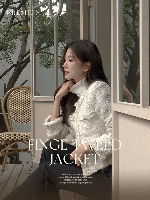 [Premium]스완 라운드 프린지 트위드 자켓(하객룩)