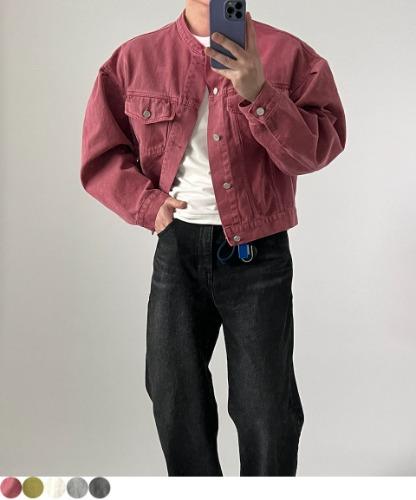 피그먼트 크롭 자켓