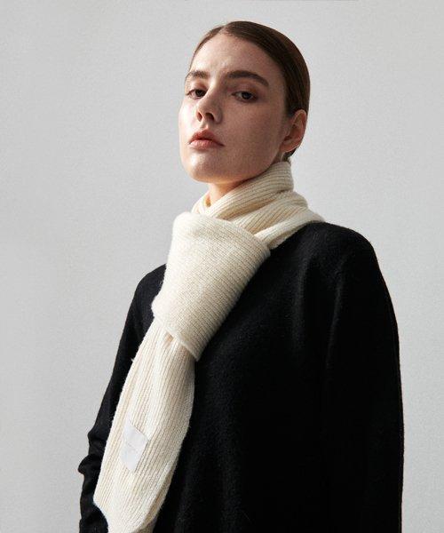 WOOL KNIT MUFFLER_CREAM