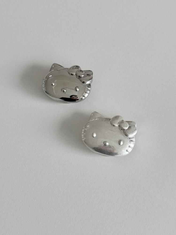 메탈 실버 키티 고양이 스마트 톡 홀더 (2 Type)