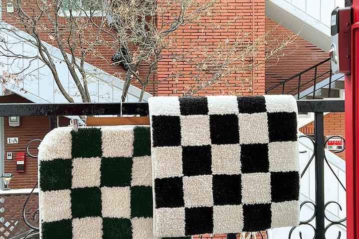 체커보드 러그 매트 미니러그 욕실 화장실 주방 현관 소형