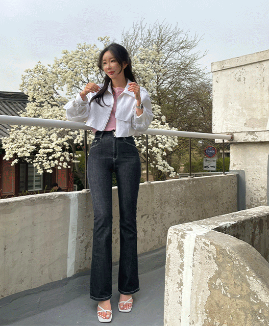 [3가지기장] 생지 투버튼 하이 부츠컷 팬츠