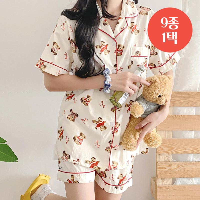 집순이를 위한 여름용 반팔 파자마세트 (9종 1택)