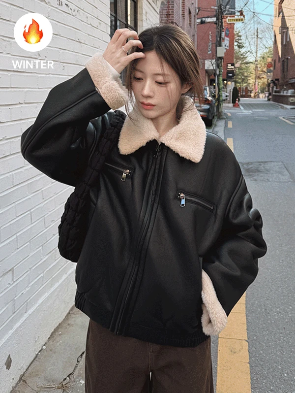 [무료배송/오늘드림🚚] made. 블랙앤크림 리얼소프트 윈터무스탕 - 2 color