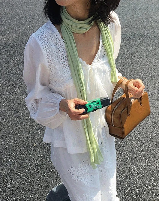 스프링 주름 롱 머플러 (3color)