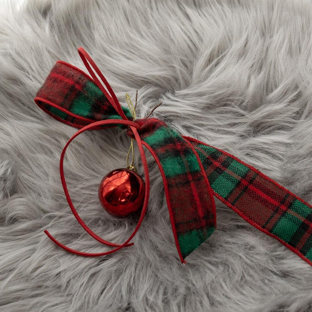 레드홀리데이 크리스마스 리본 오너먼트 단품