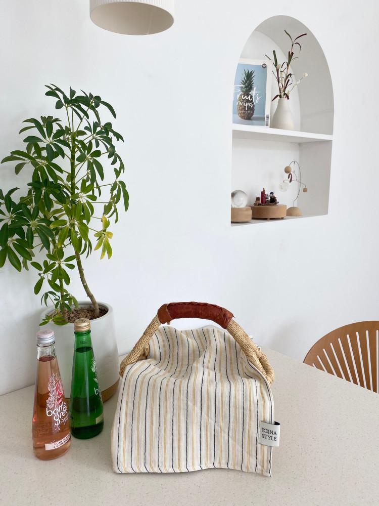 양면 스트라이프 면거즈 대폭 키친크로스 테이블 매트 카페 패브릭 소품