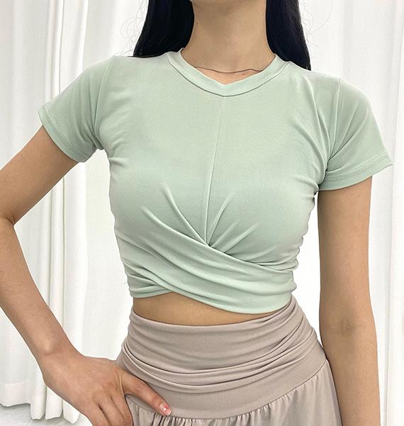 🔥당일발송🔥[쿨~기능성 원단/단독진행/운동복+물놀이] 쿨스판꼬임티 필라테스복 요가복 운동복 헬스복 애슬레저룩 물놀이가능