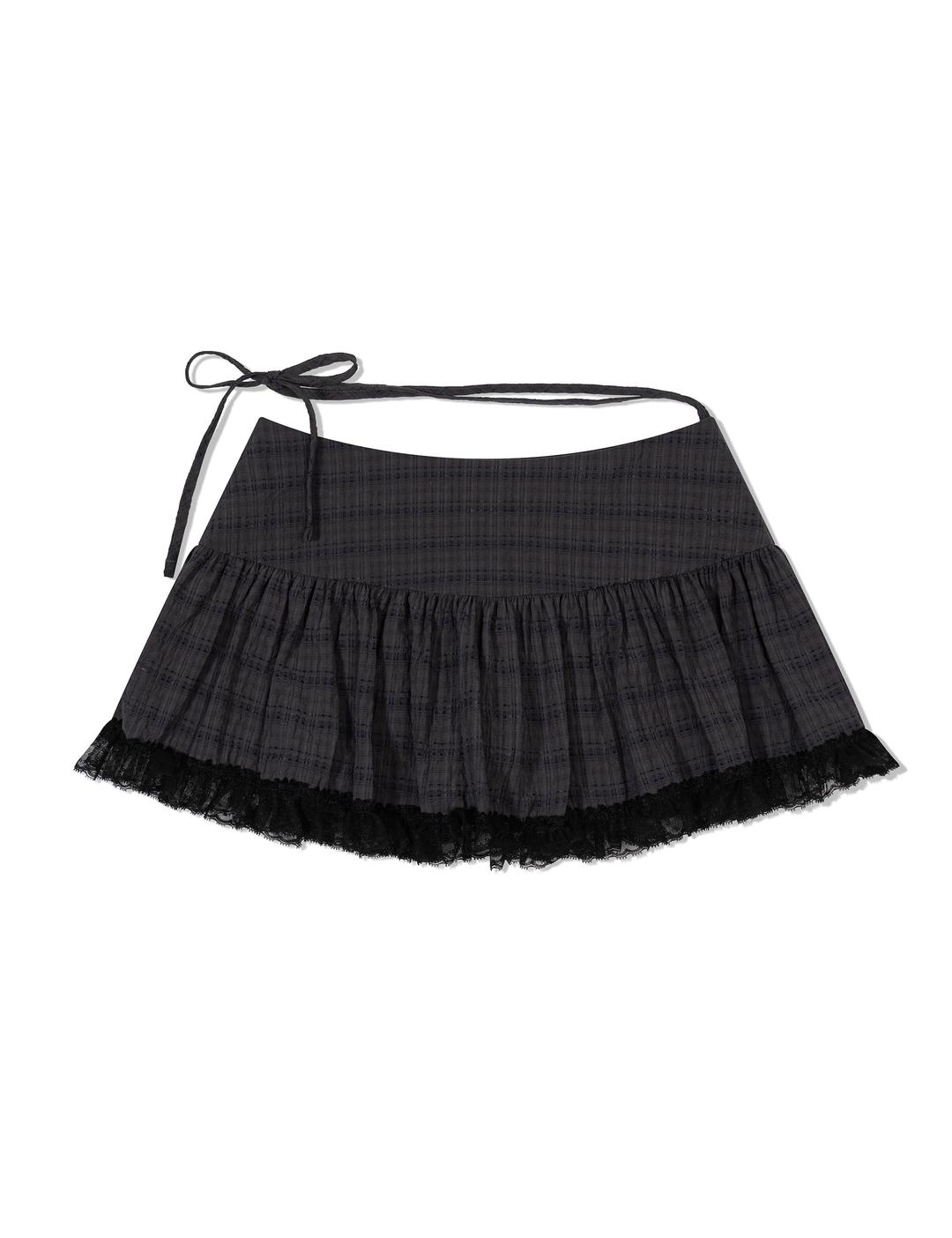 CHECK SHIRRING SKIRT(CHARCOAL) S사이즈 7.23 예약배송
