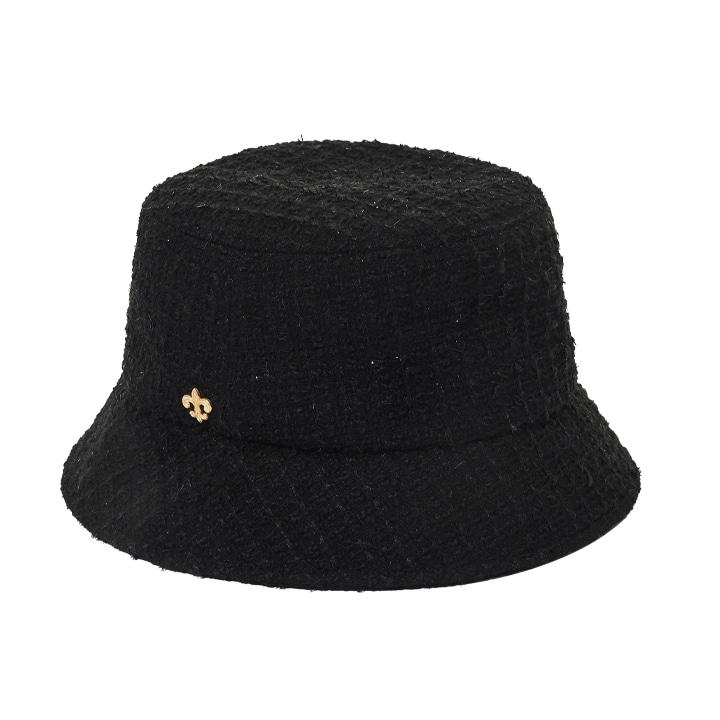 트위드 버킷햇 블랙