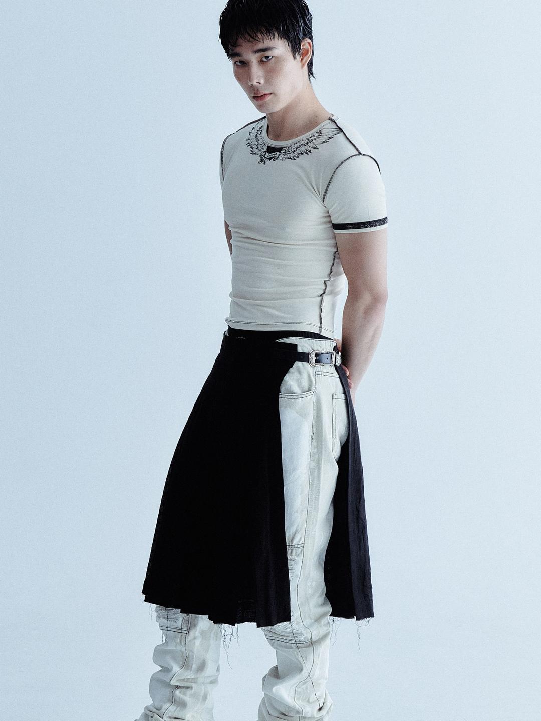 Radiance Stitch T-Shirt_[Beige]