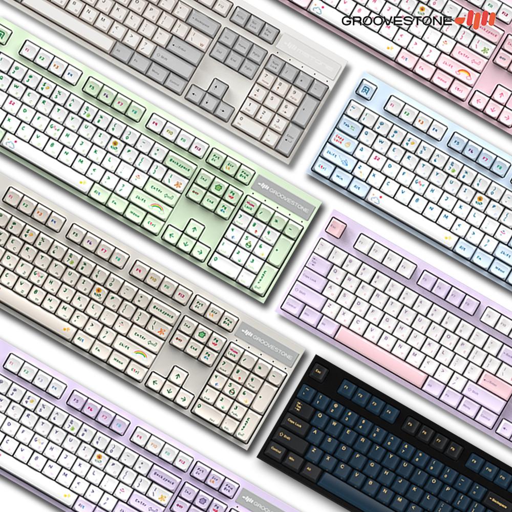 엠스톤 그루브 GV10 수제풀윤활 퀵스왑 104키 풀배열 기계식키보드 밀키축V2 38g