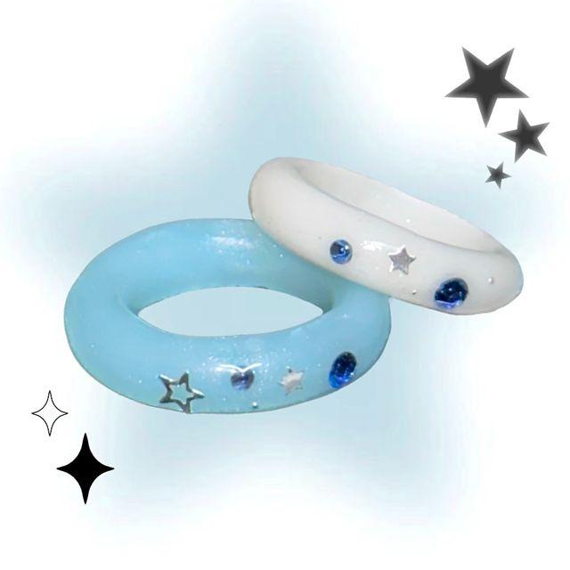 키치 스타링 ( Winter ver. 2colors) 1+1 세트구매시 할인 진행  / 클레이링 블루 star ring 별 반지 키치 y2k 레트로 겨울 반지
