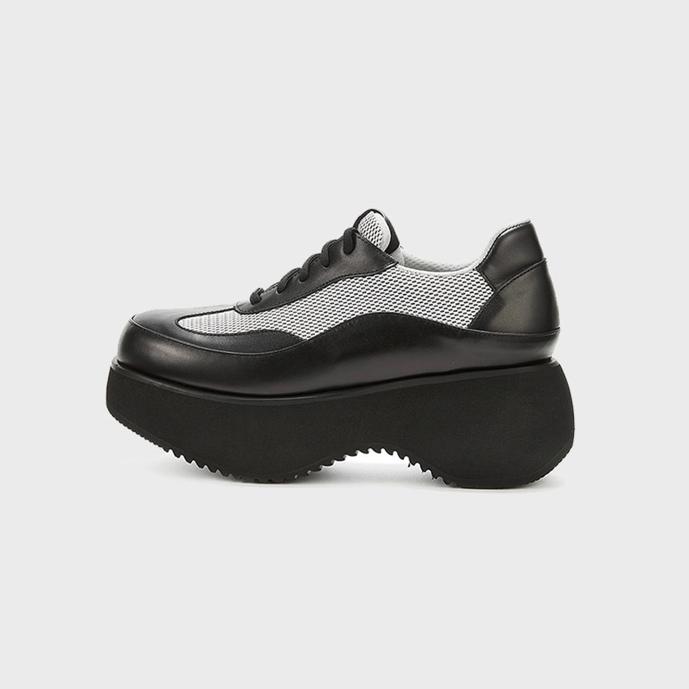 MESH PLATFORM SNEAKERS, BLACK