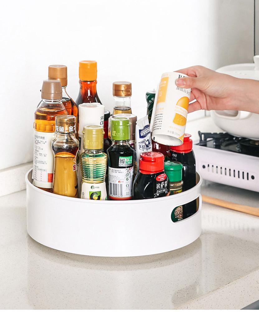 찾기편한 회전양념통 수납정리대 360도 회전트레이 소형