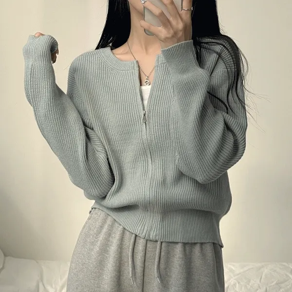 [꾸안꾸/부드러워요] 아방핏, 캐시 라운드 집업 니트가디건 (7color)