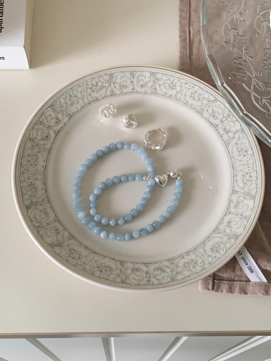 [제작상품] 925 silver 노팅 원석 하트 은 목걸이