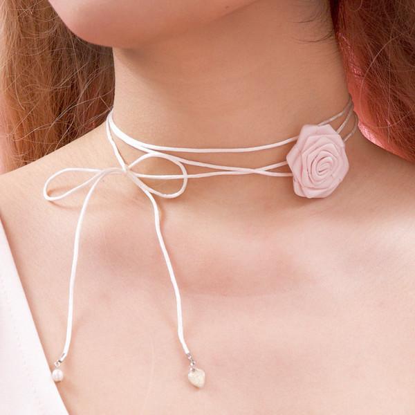 로즈 새틴 목걸이