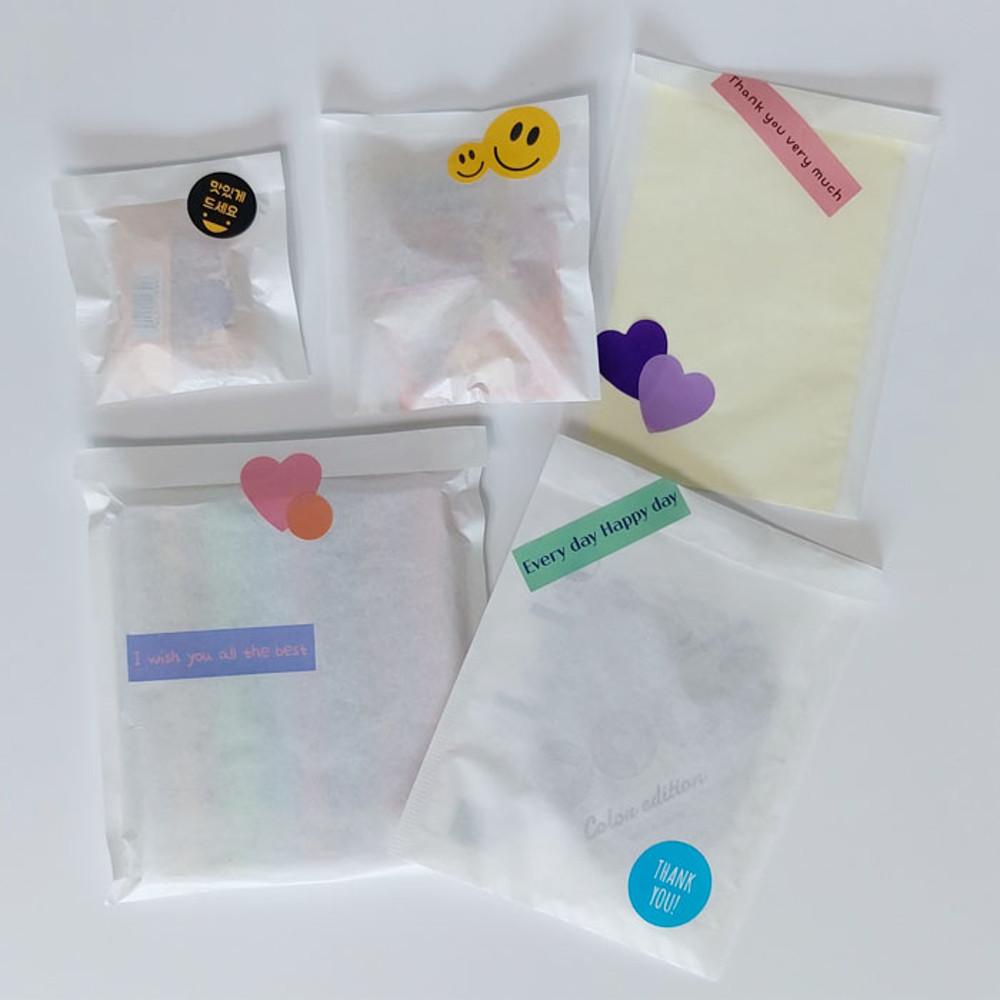 반투명 종이봉투모음 (18가지) 미니 페이퍼백 셀프 선물포장 구디백 엽서 답례 봉투 포용