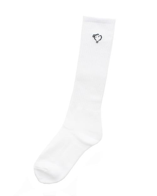 long heart logo socks