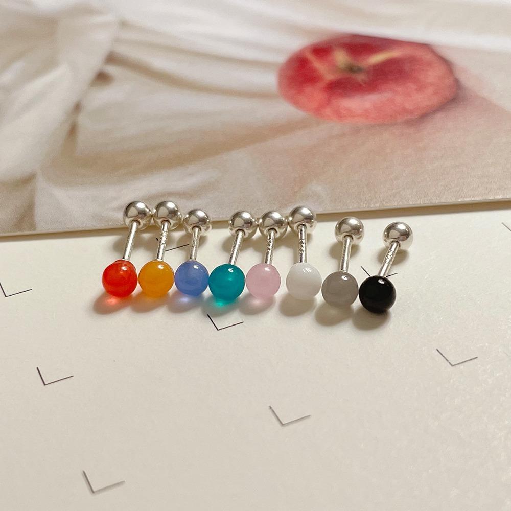 우셀 [무배] *silver 925* Block 571 알록달록 반투명 볼 피어싱 (8color)
