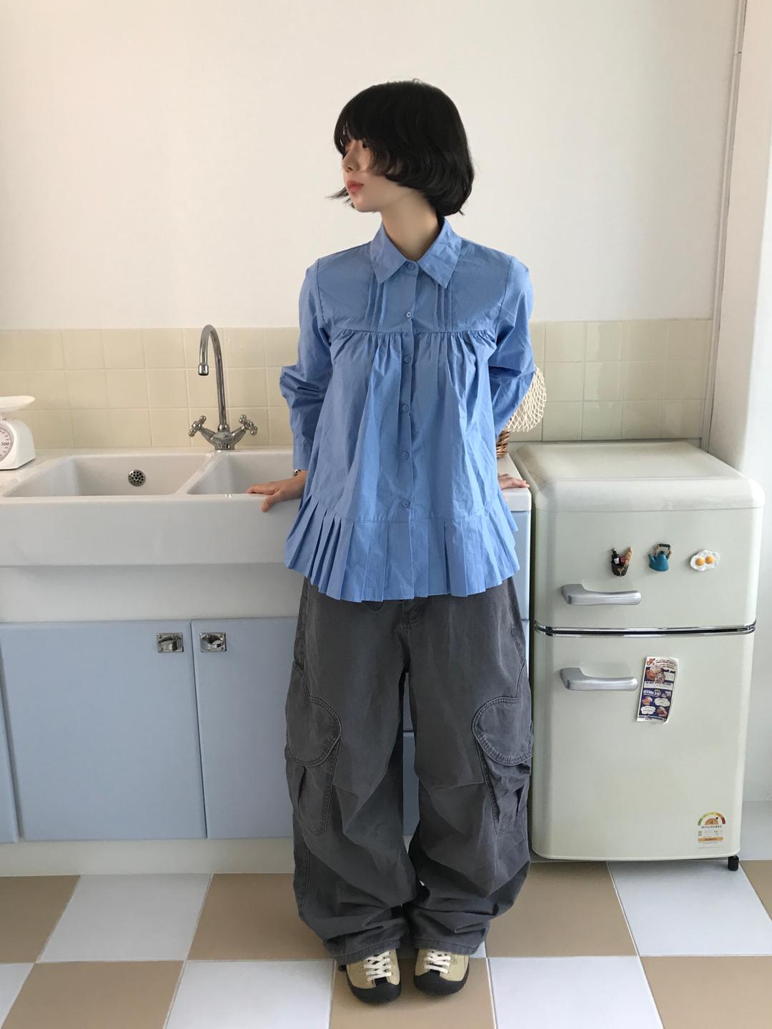 PINTUCK PLEATS SHIRT (3 color)