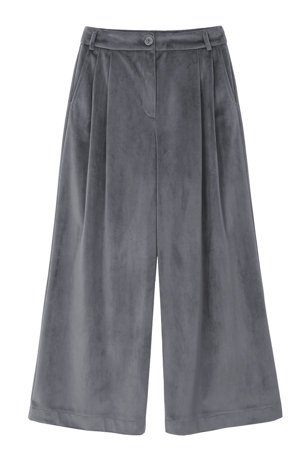 VELVET WIDE PANTS_GRAY