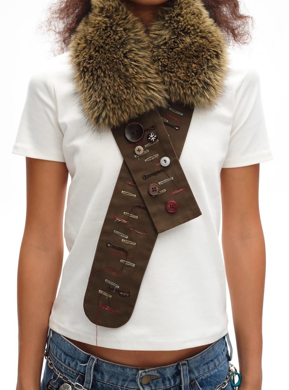 Eyelet Punching Waist Cover Mink Belt