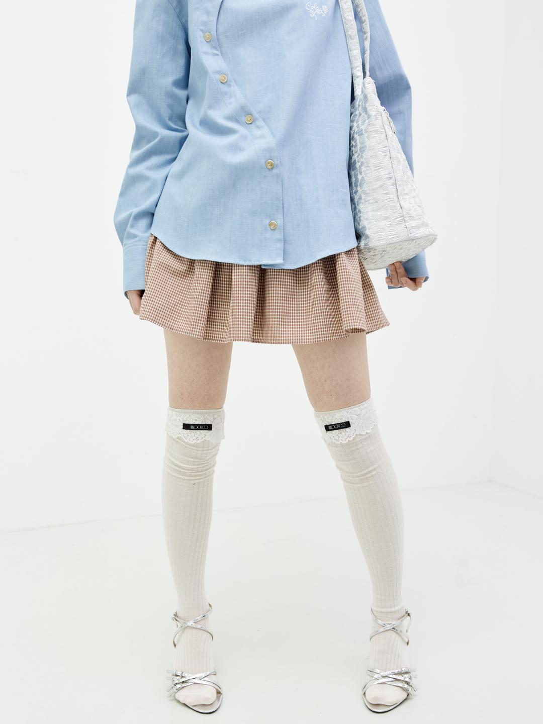 PLENA SEMI MINI SKIRT FARMER RED CHECK