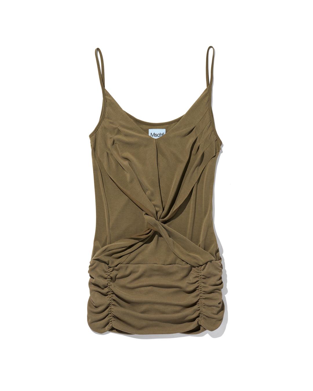 TWIST DRAPED SLEEVELESS_KHAKI