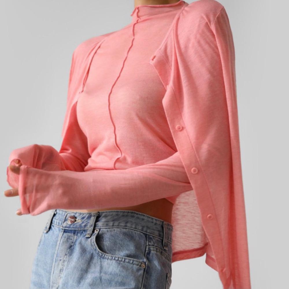 쉬즈 슬라브 버튼 텐셀 가디건 6color