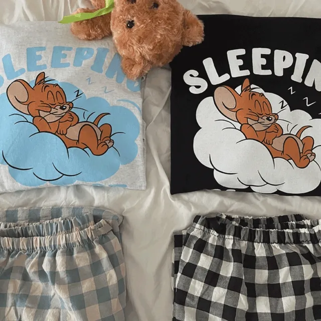 [당일-1일] 포근제리 반팔원피스 잠옷 커플 홈웨어 파자마바지