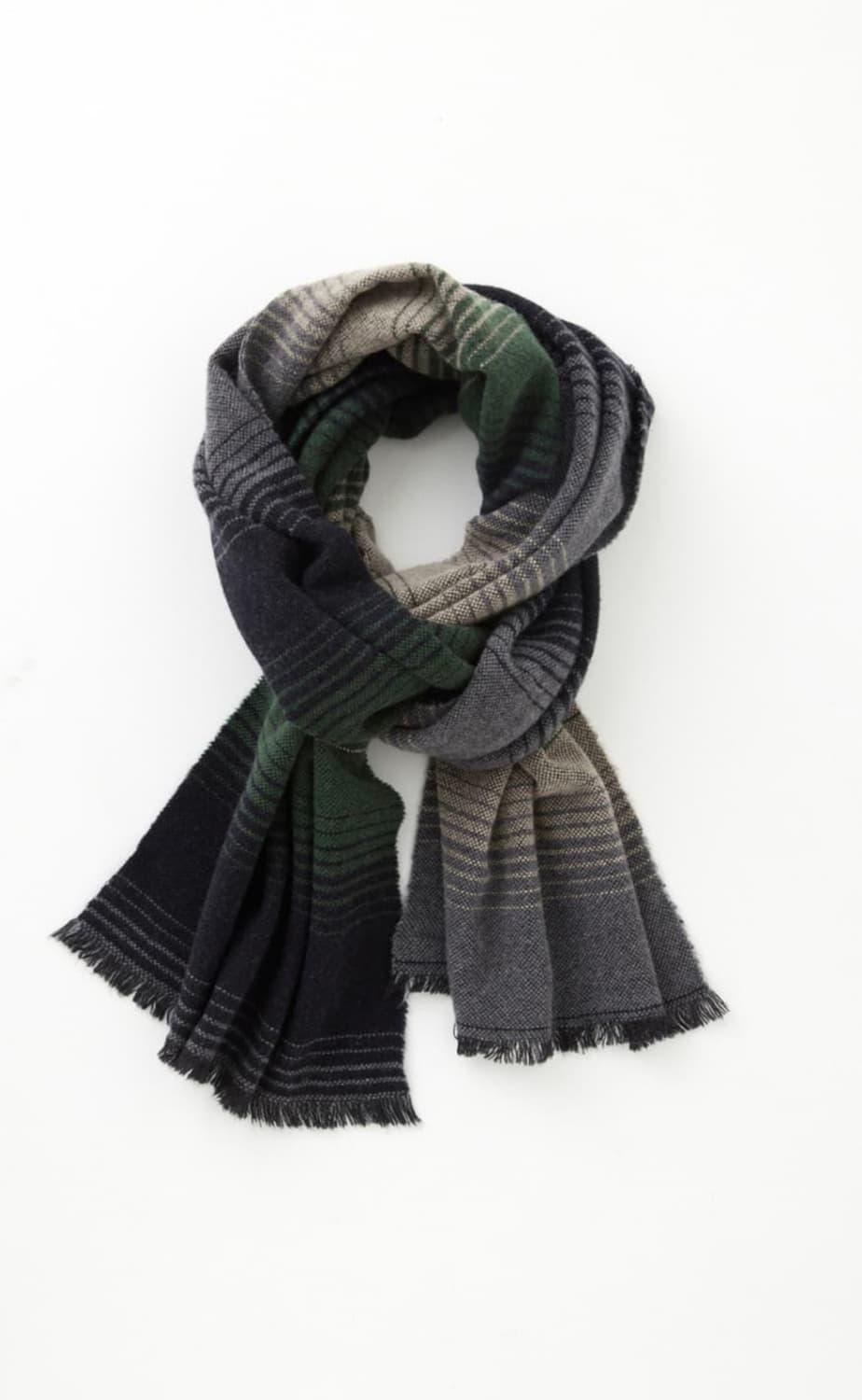 해칭룸 스트라이프 울 머플러 그린 | 후루츠패밀리