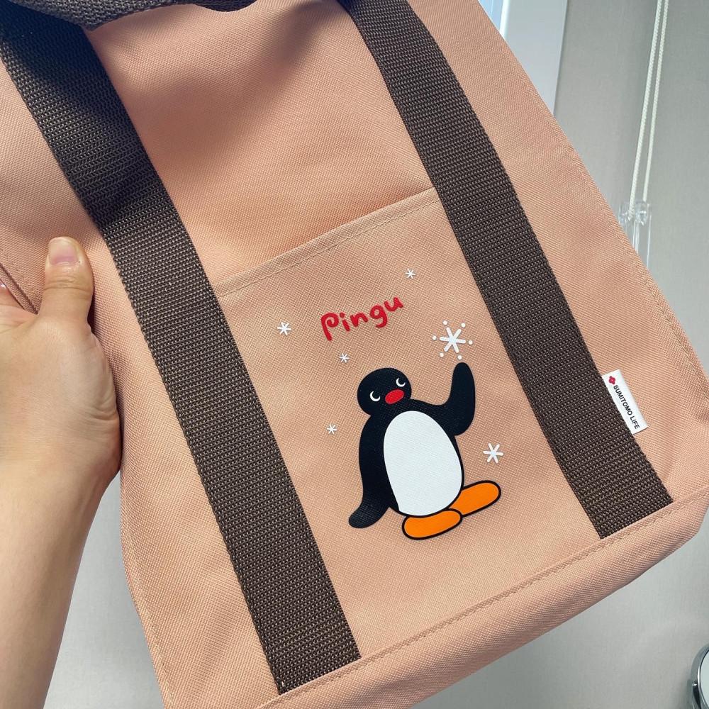 핑구 갈색끈 보조가방