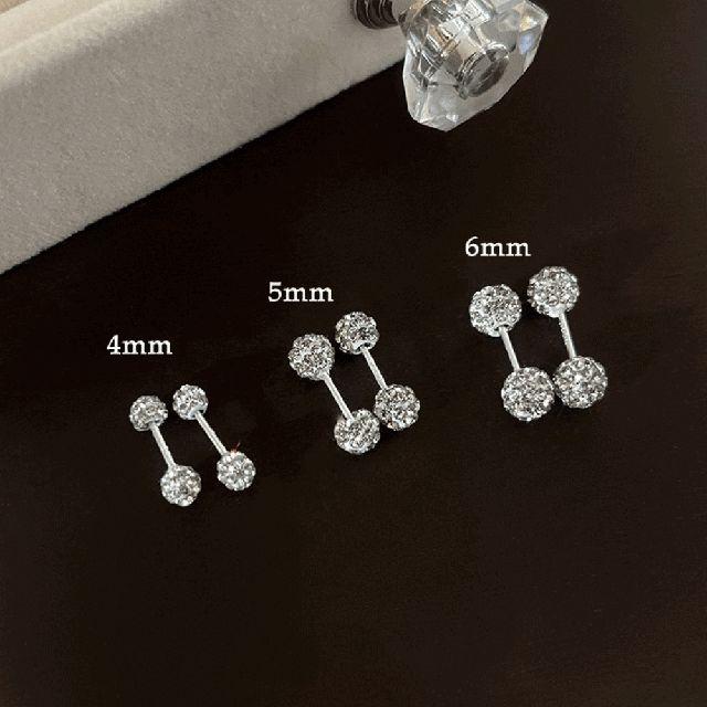 [실버925/4,5,6mm] 볼 큐빅 귀걸이 피어싱 실버 피어싱세트 귀걸이 세트