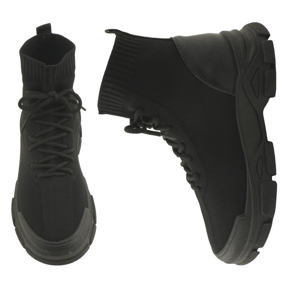 니트 스판 삭스 하이탑 플랫워커 스니커즈 : 디자이너슈즈