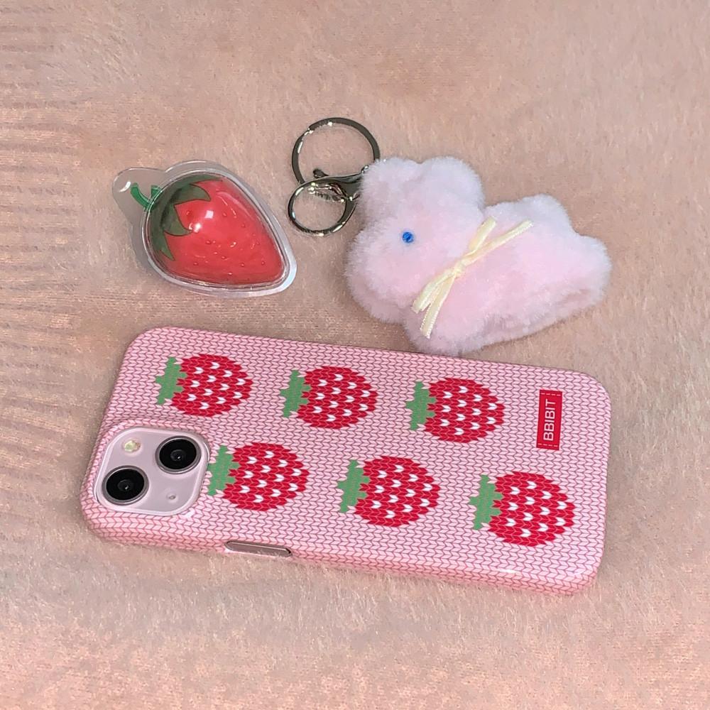 strawberry knit phone case (hard) 딸기 니트 케이스