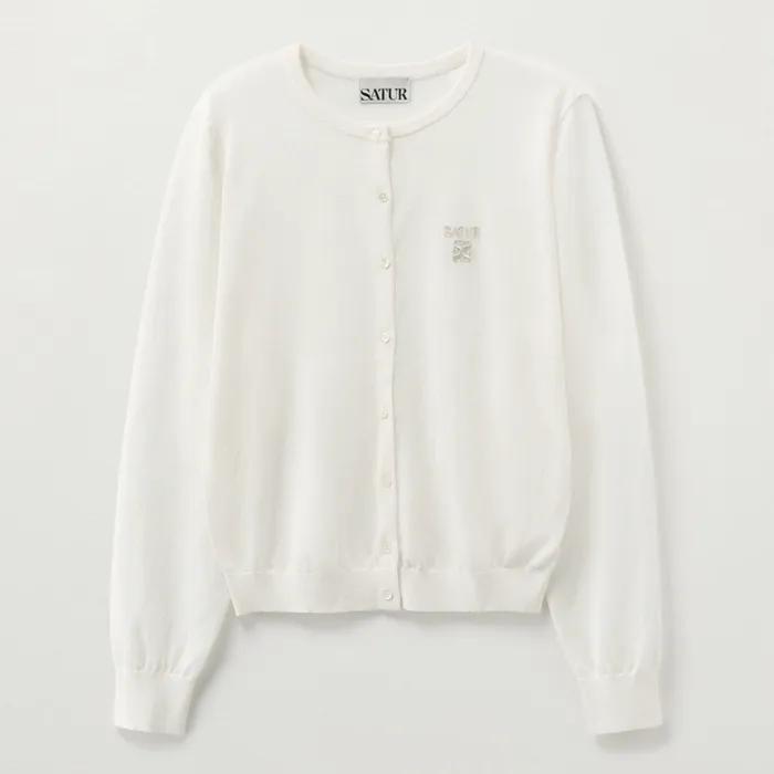 (W) 시어 린넨 롱 슬리브 가디건 크림