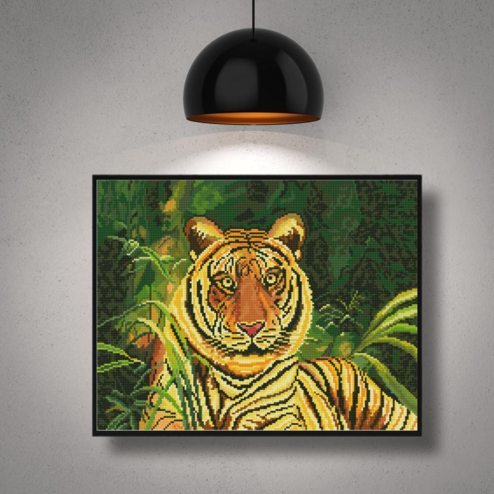 행사 아이러브페인팅 DIY액자형 보석십자수 숲속의왕 40x50 큐빅 비즈 구슬 취미 집콕