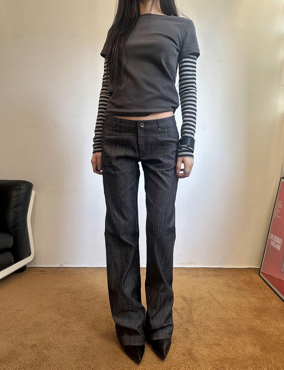 low slub straight pants (2color)