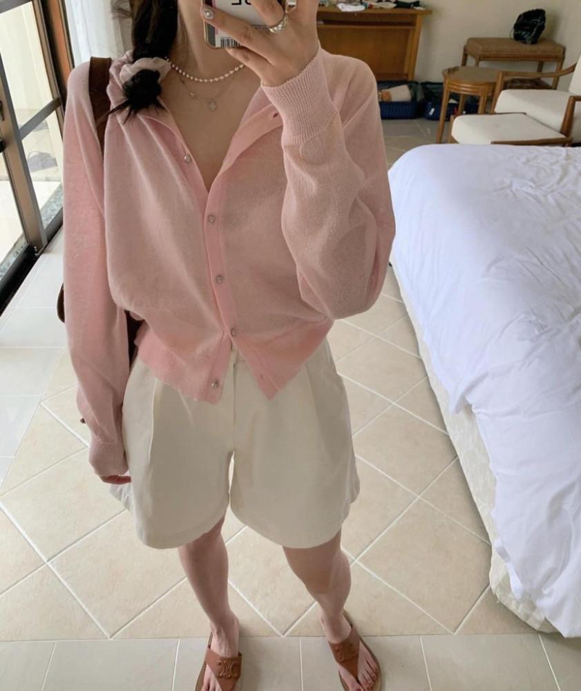 [오늘출발/핑크/오트밀] 프리티영띵 pyt 리틀 린넨 가디건 (4color)