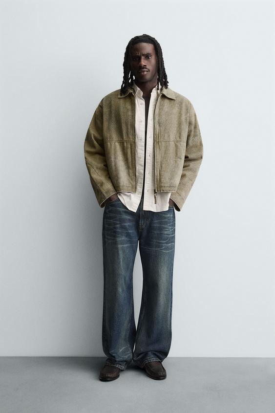 추상적인 프린트 박시 핏 점퍼