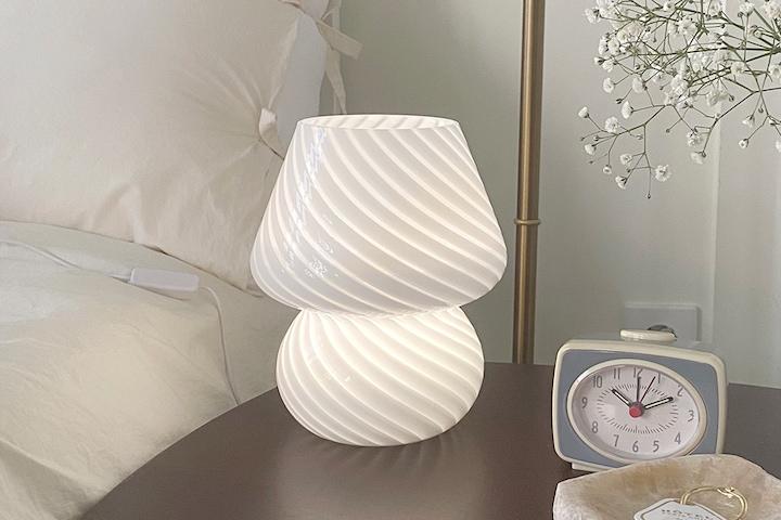 머쉬룸 글라스 램프 단스탠드 + 리모컨 포함 (3 colors)