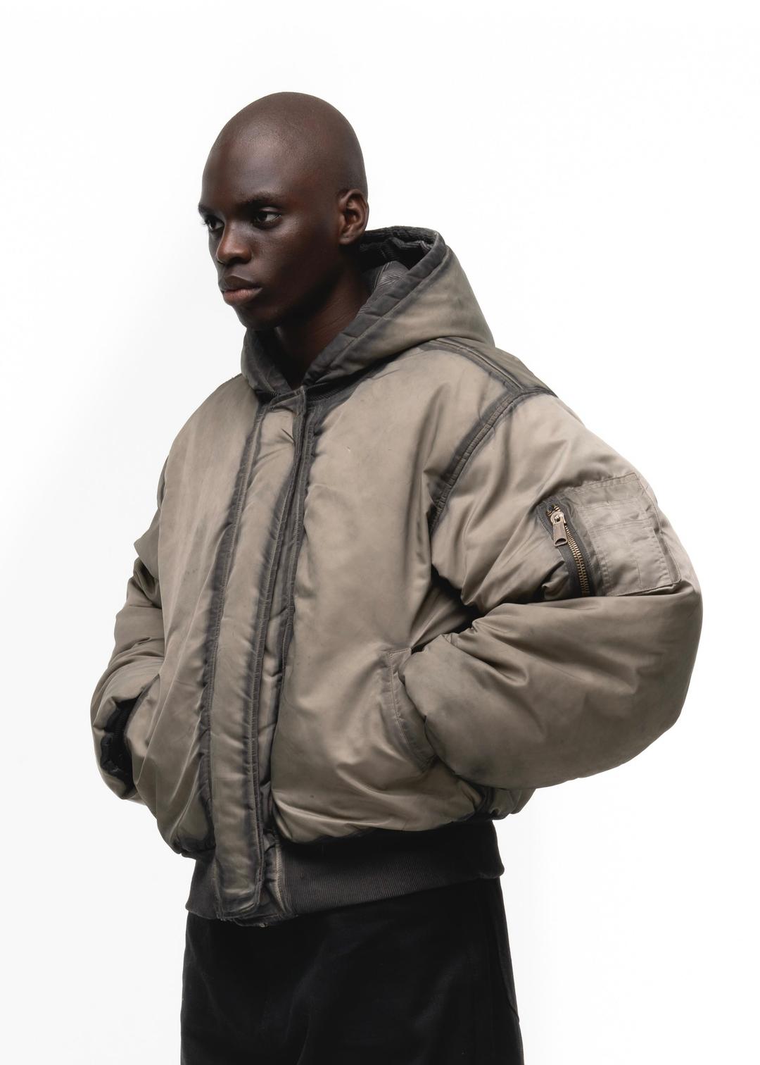 REVERSIBLE ONYX BOMBER JACKET BEIGE - LARGE