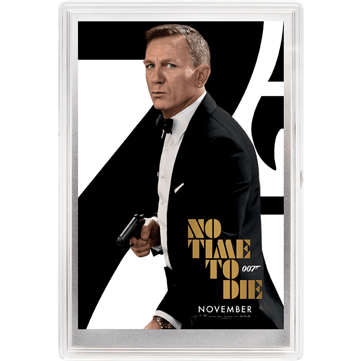 James Bond Poster 5g Silver Foil - No Time To Die - By The Perth Mint