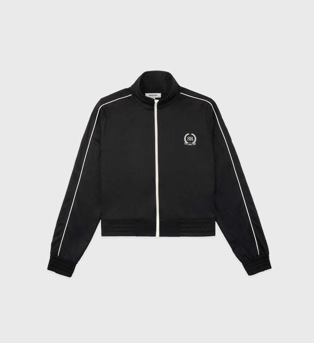Golf Embroidered Track Jacket - Black/Cream - Black / Large